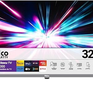 Smart TV 32” Philco PTV32K34RKGB Roku TV Led Dolby Audio