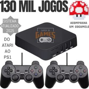 Mini Console Retro Super 3D Games com 130 mil jogos + 2 Controles – Super 3D Games