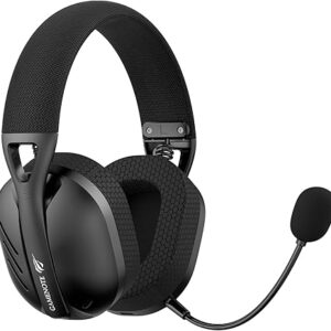 Fone de Ouvido Headset Gamer Havit Fuxi-H3 Black, Quad-Mode Com Fio e Sem Fio, Wireless 2,4GHz, Bluetooth, Cabo USB-C, Cabo 3,5mm. Surround, Baixa Latência