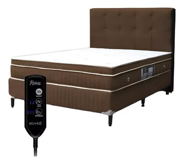 Cama Box Casal Magnético C/ Massageador E Controle Cabeceira