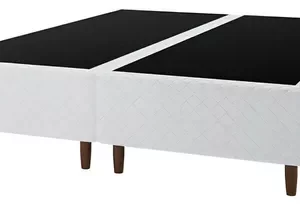 Base Cama Box para Colchão Casal Queen 158x198cm Marina Branco Umaflex