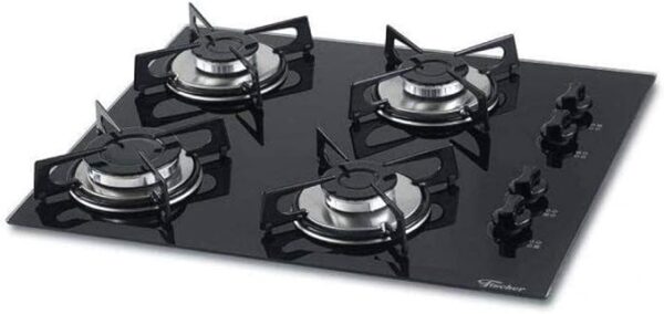 FISCHER COOKTOP GÁS 4 BOCAS MESA VIDRO PRETA BIVOLT 1519-5713