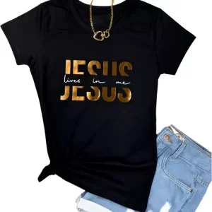 T-shirt Moda Evangélica Jesus Cristo Gospel Feminina Camisa