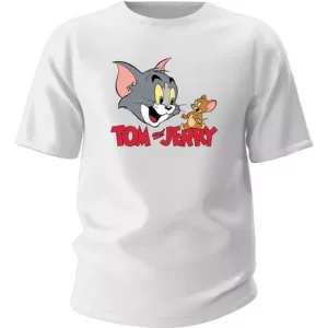 Camiseta Algodao Cartoon Tom And Jerry Friends Unissex