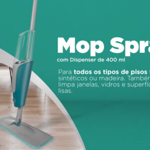 Flash Limp MOP7800 - Mop Spray com Dispenser de 400 ml, (Borrifa, Limpa e Seca), Verde